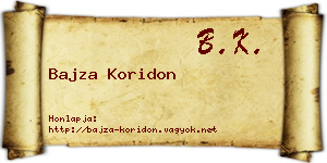 Bajza Koridon névjegykártya